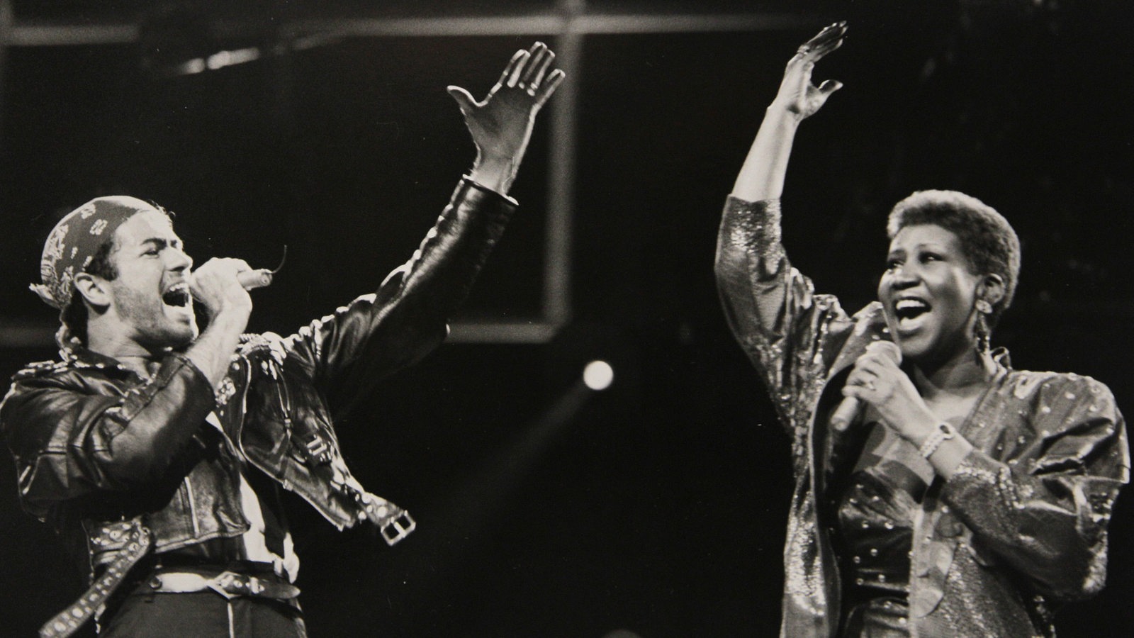Geroge Michael und Aretha Franklin auf seiner Faith-Tour 1988