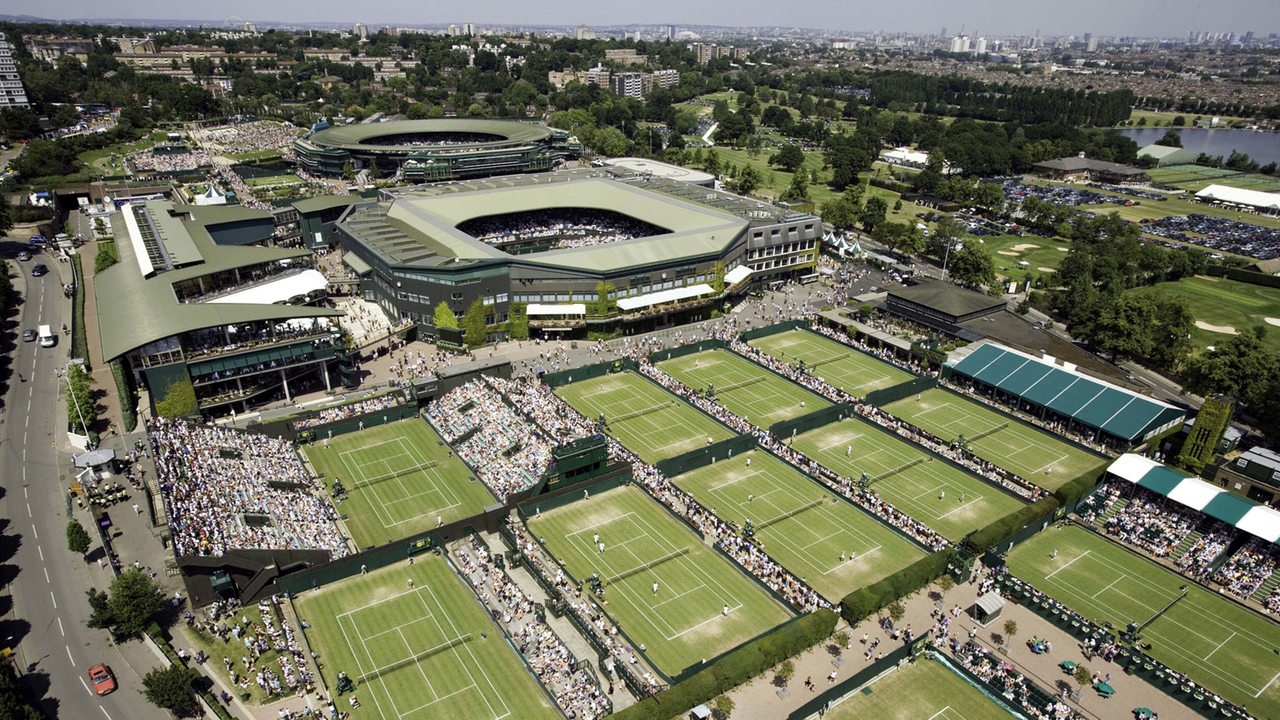 Der All England Tennis and Croquet Club in einer Übersicht von oben