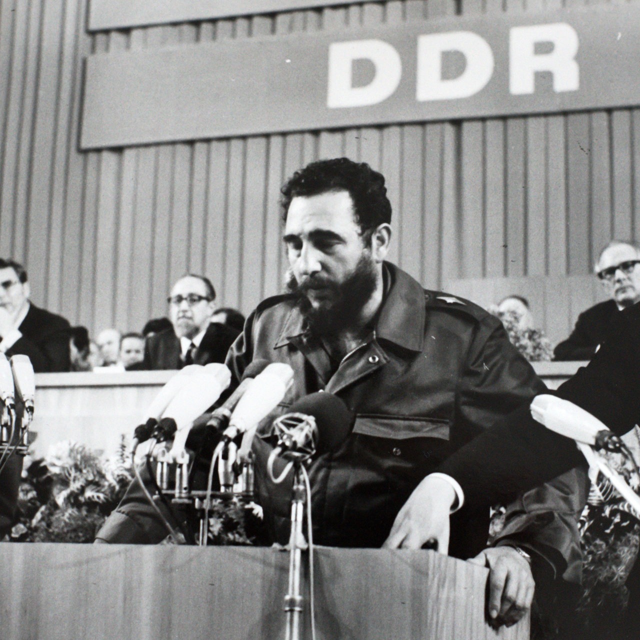 Fidel Castro im Palast der Republik in der DDR im April 1976