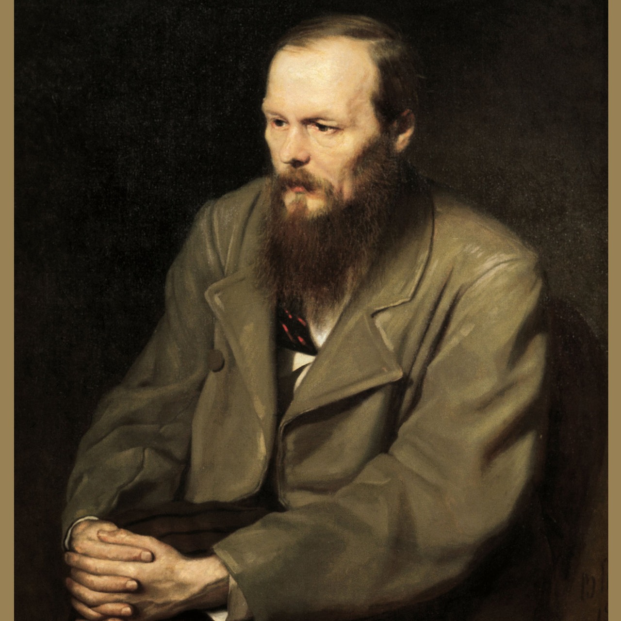 Der russische Dichter Fjodor Michailowitsch Dostojewski nach einem Porträt des Malers Perow.
