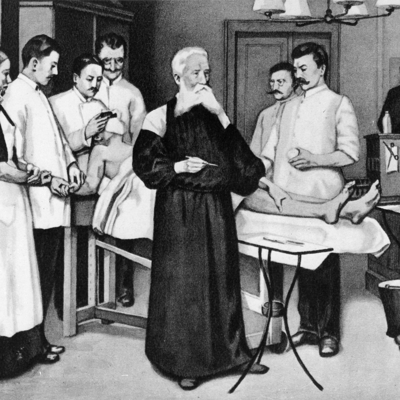 Der Kieler Chirurg Friedrich v. Esmarch im Kolleg vor einer Operation
