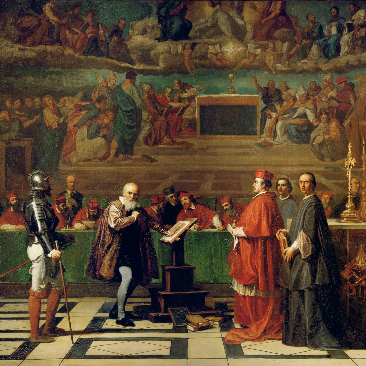 Galilei vor Inquisition / Ölbild von Robert-Fleury 1847