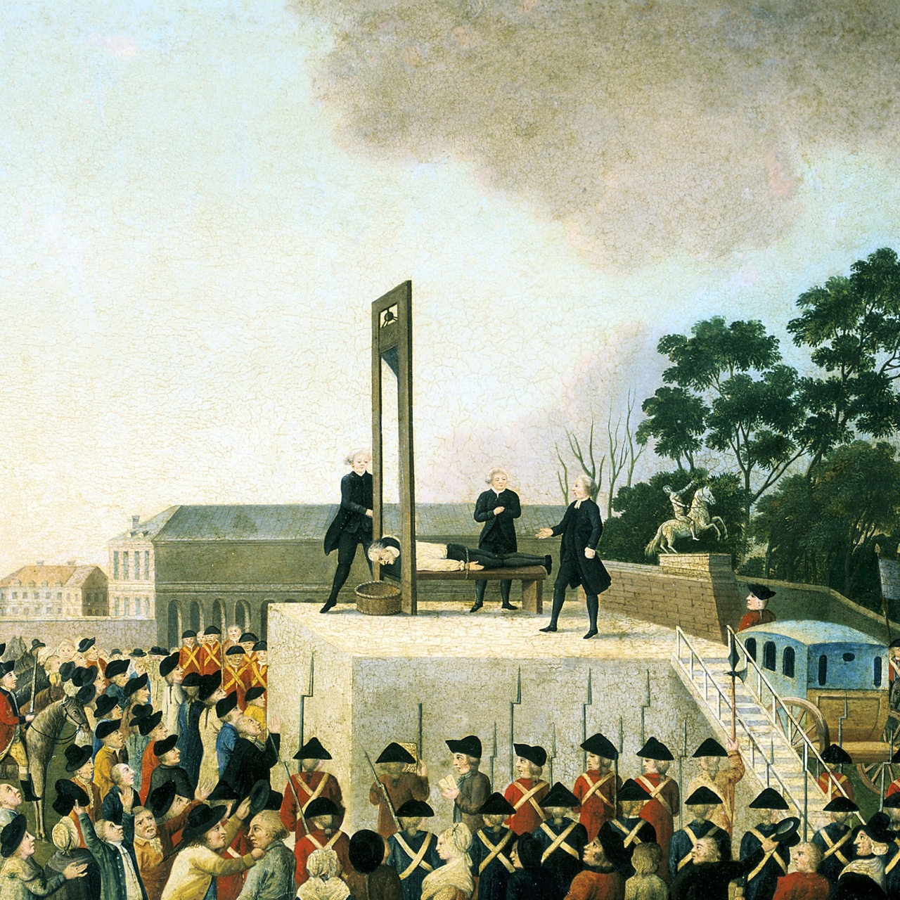 Hinrichtung Louis XVI von Frankreich am 21.1.1793 mittels einer Guillotine. Ölbild Carnavalet, Paris