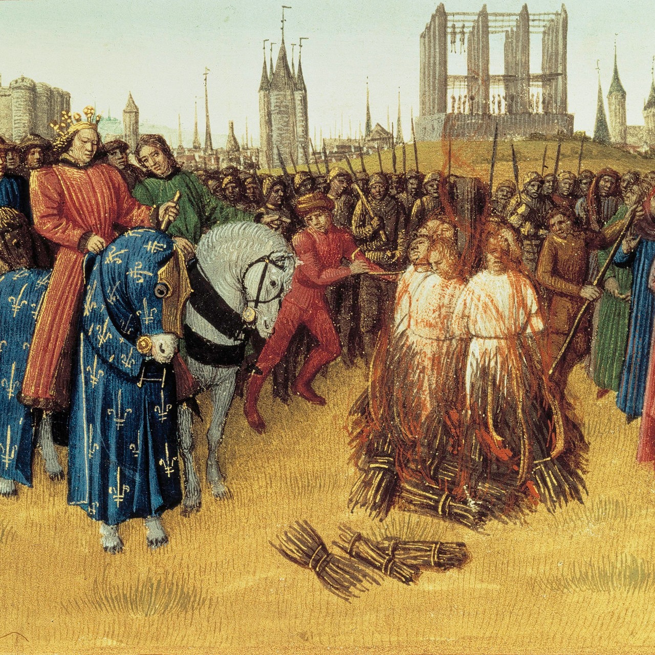 Hinrichtung von Amalrikanern in Gegenwart König Philipps II. in Paris um 1022 (Archivbild)