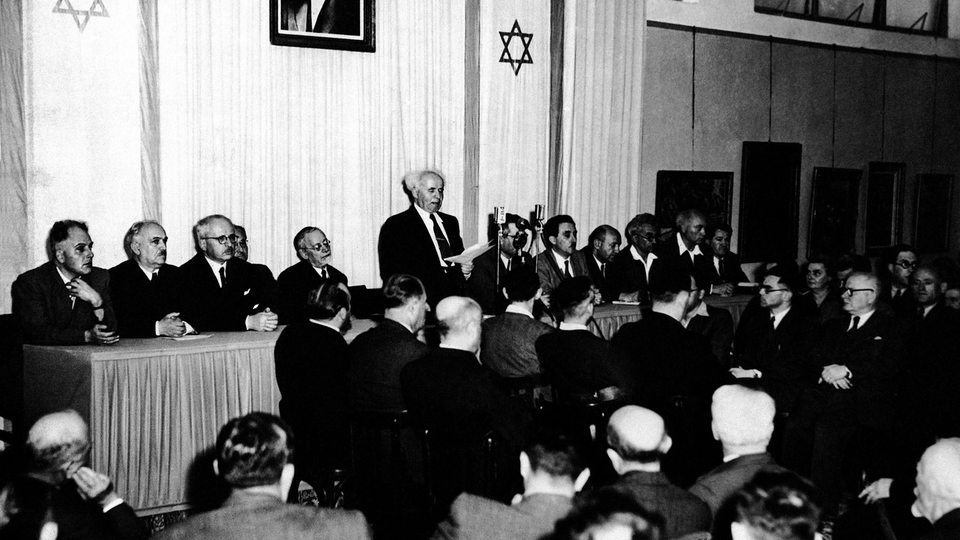 Proklamation des Staates Israel am 14. Mai 1948 (Archivbild)