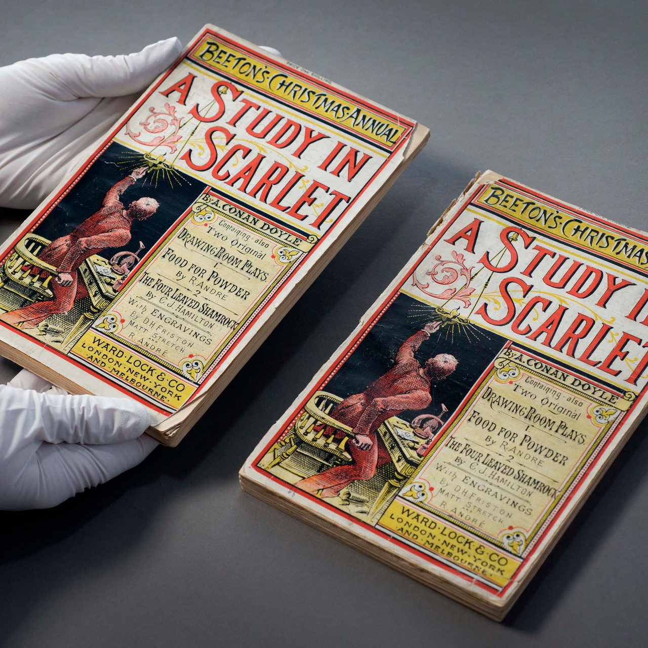 "A Study In Scarlett", erste Geschichte von Sir Conan Doyle und Geburtsstunde von Sherlock Holmes
