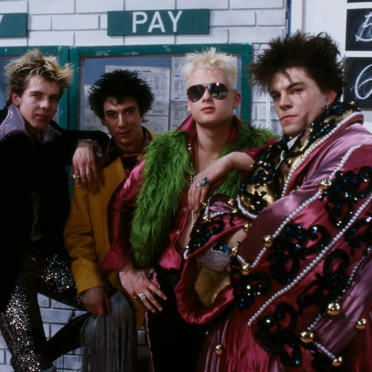 Die Toten Hosen, Gruppenfoto von 1985. Jakob Keusen, Andreas Meurer, Vom Ritchie, Andreas von Holst, Campino
