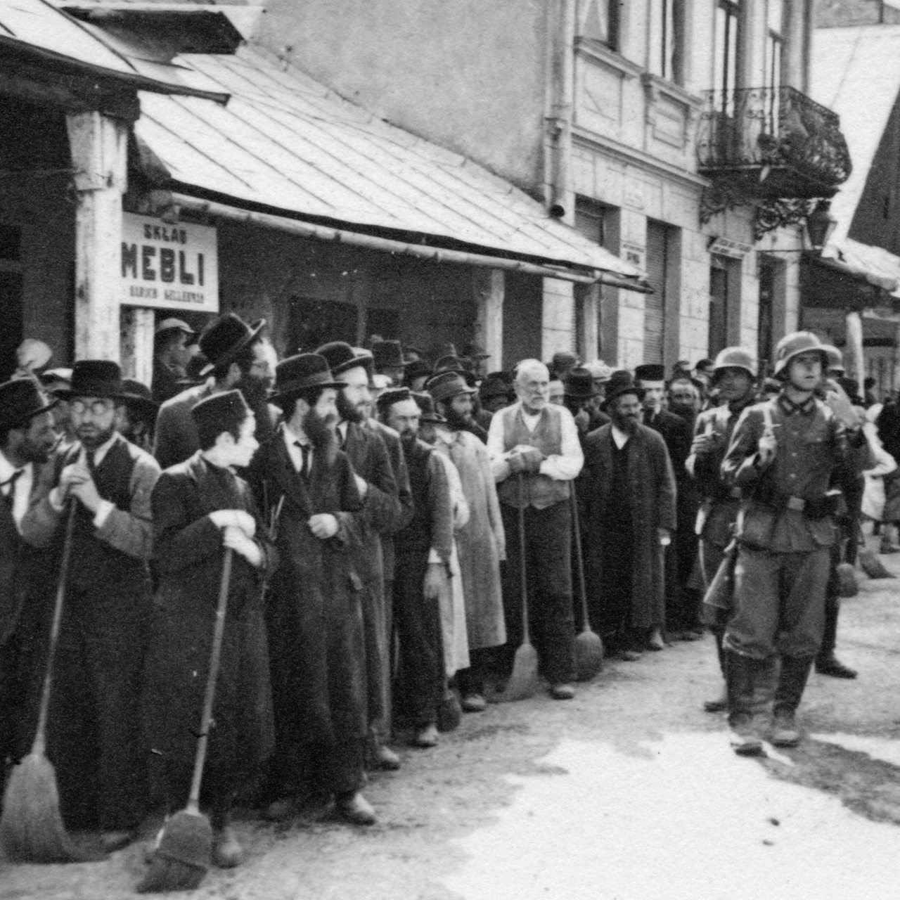 Polen/Zwangsarbeit,Juden mit Besen 2. Weltkrieg / Polenfeldzug der deutschen Wehrmacht,