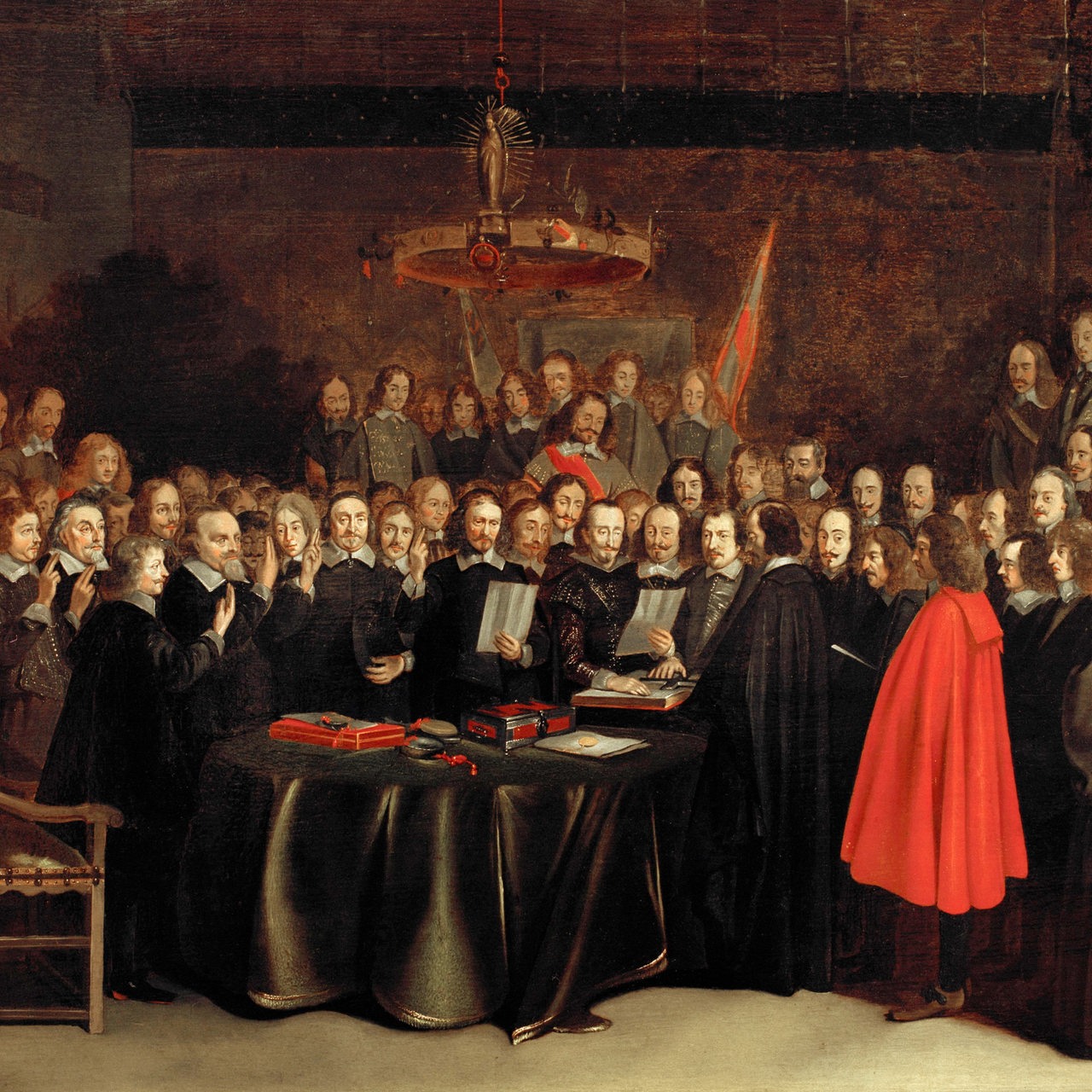 Gemälde: Westfälischer Friede 1648. Der Friedensschwur von Münster am 15. Mai 1648