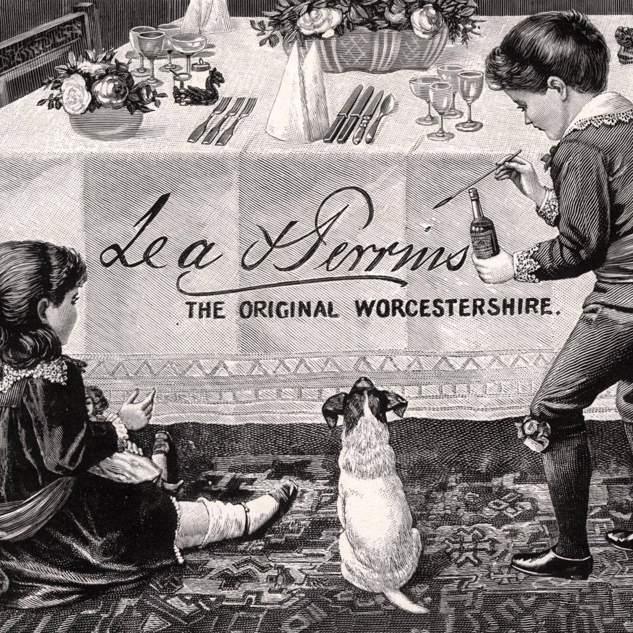 Historische Werbung der ersten Worcester-Sauce von Lea & Perrins