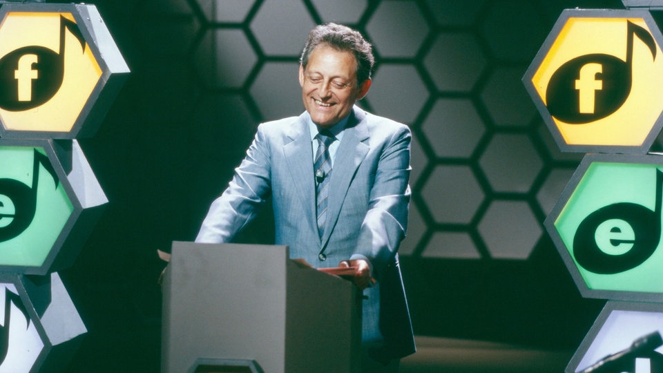 Hans Rosenthal während der Fernsehsendung "Dalli Dalli"