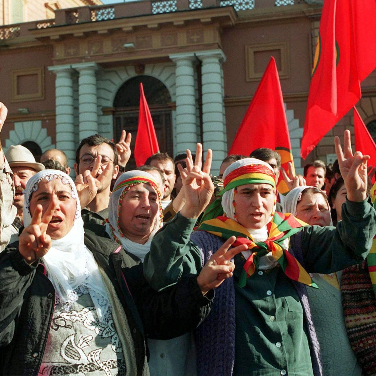 Demonstration von Kurden 1998.
