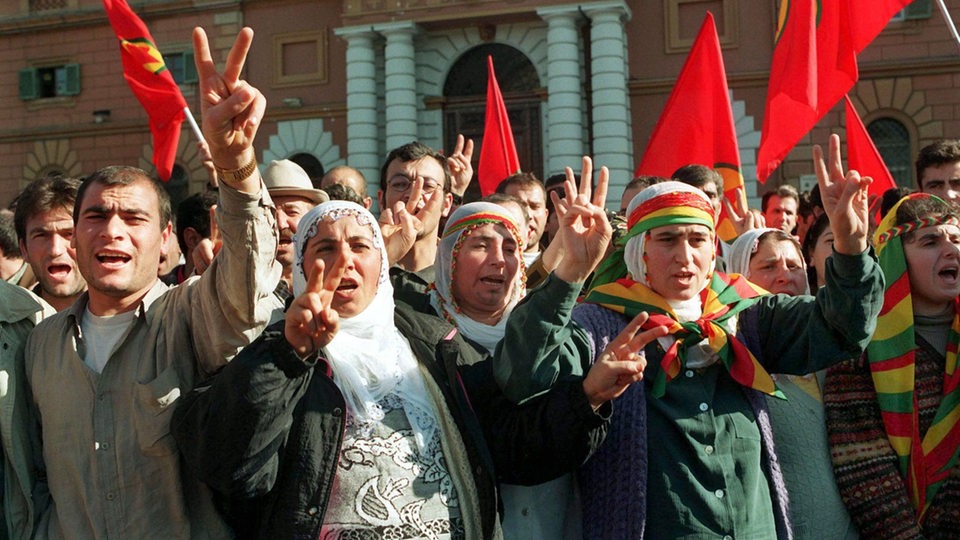 Demonstration von Kurden 1998.