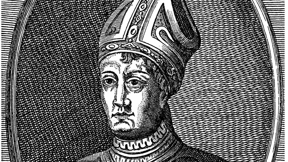 Radierung: Porträt von Papst Johannes XXII (1245-1334)