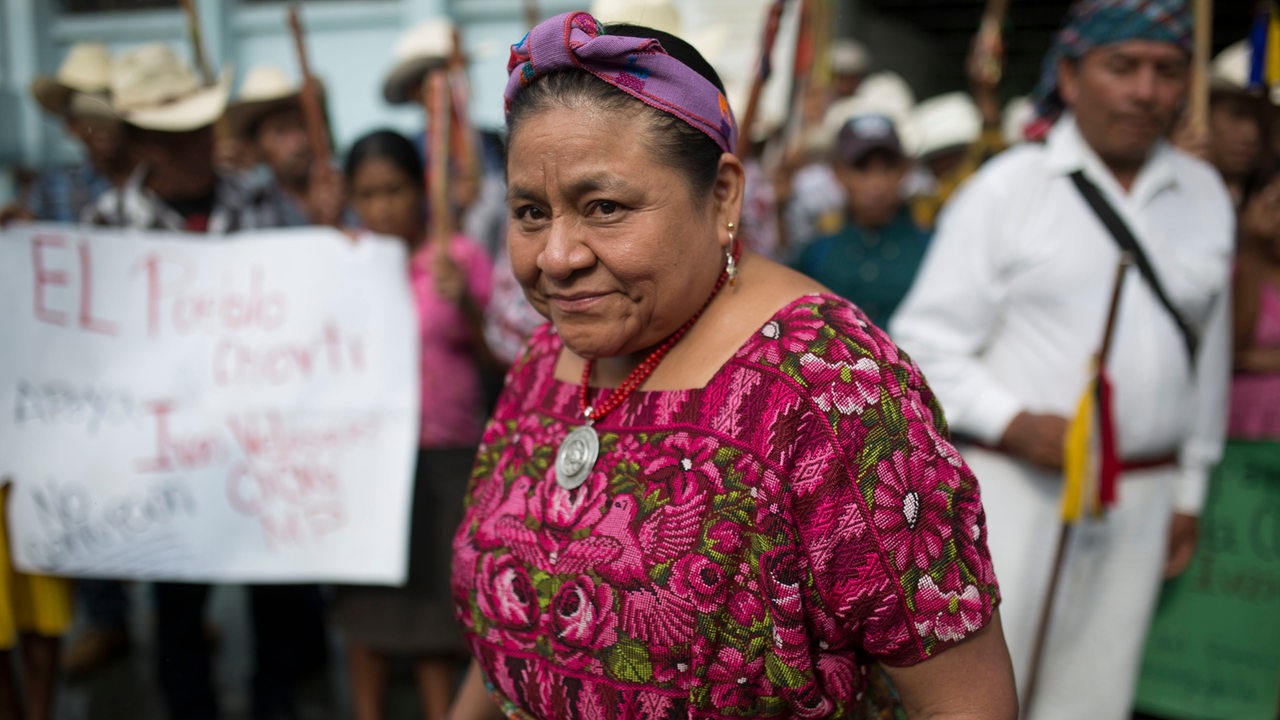 Die guatemaltekische Menschenrechtsaktivistin Rigoberta Menchú Tum im Jahr 2017