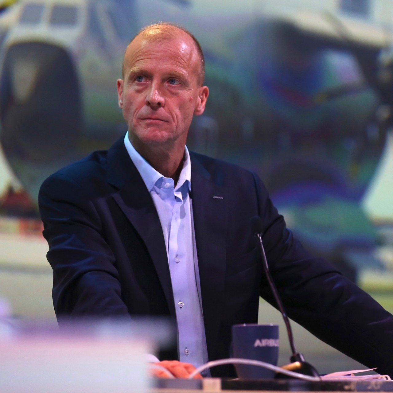 Airbus CEO Tom Enders hält 2019 eine Präsentation