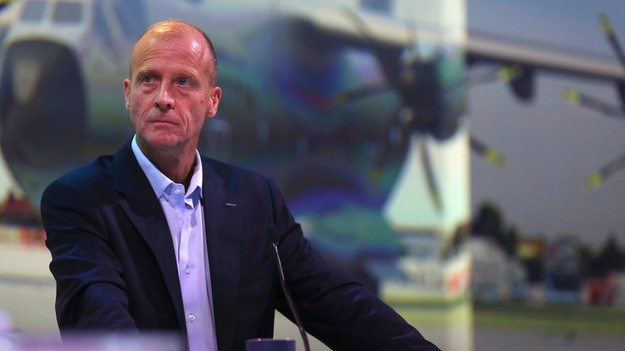 Airbus CEO Tom Enders hält 2019 eine Präsentation