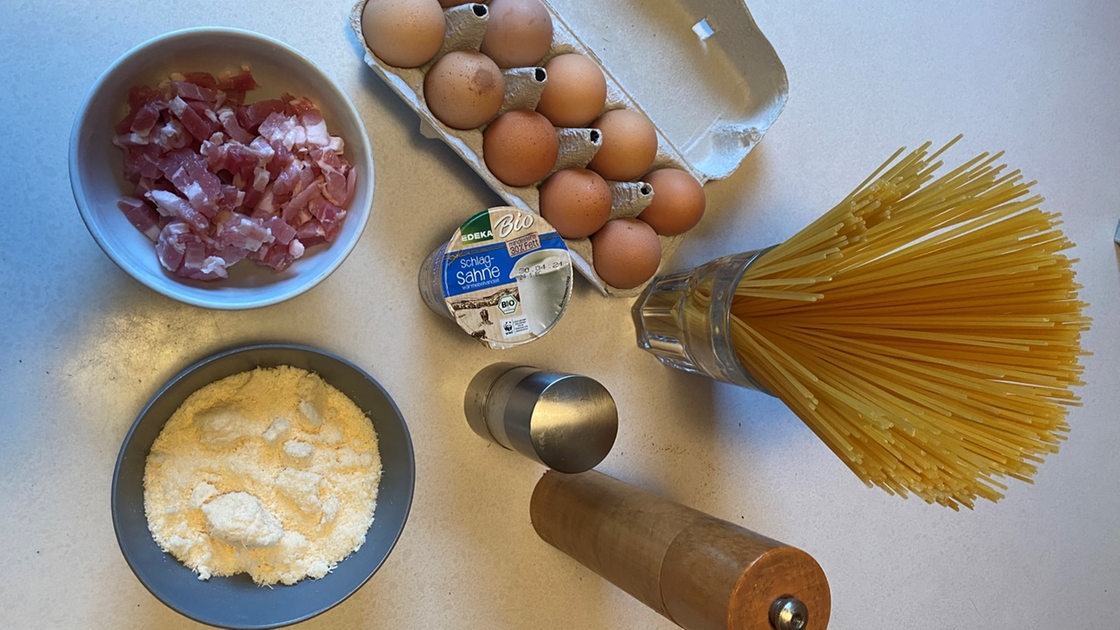 Zutaten für Spaghetti Carbonara